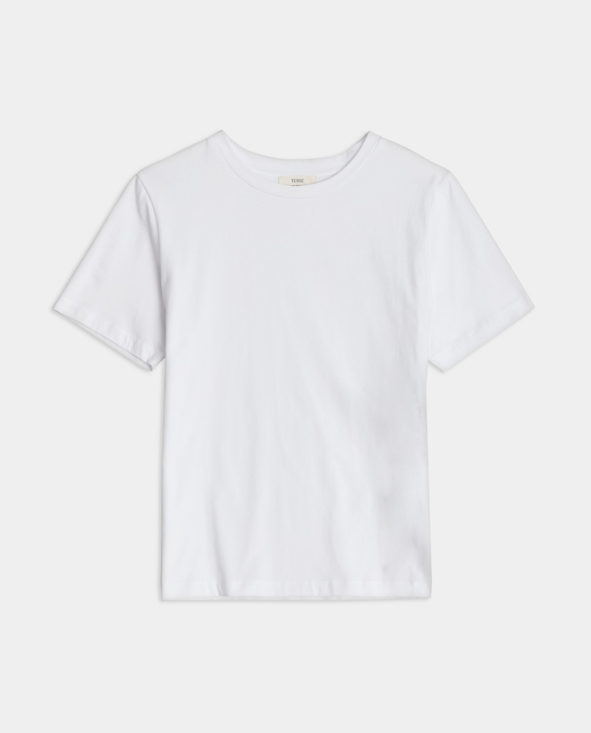 Short sleeve cotton T shirt white