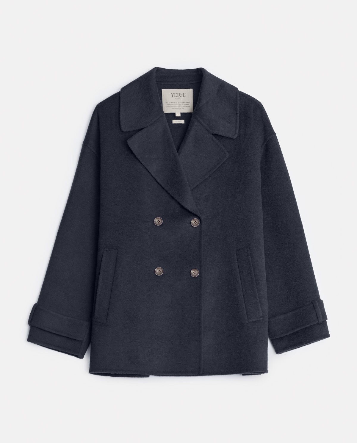Handmade plaid coat navy