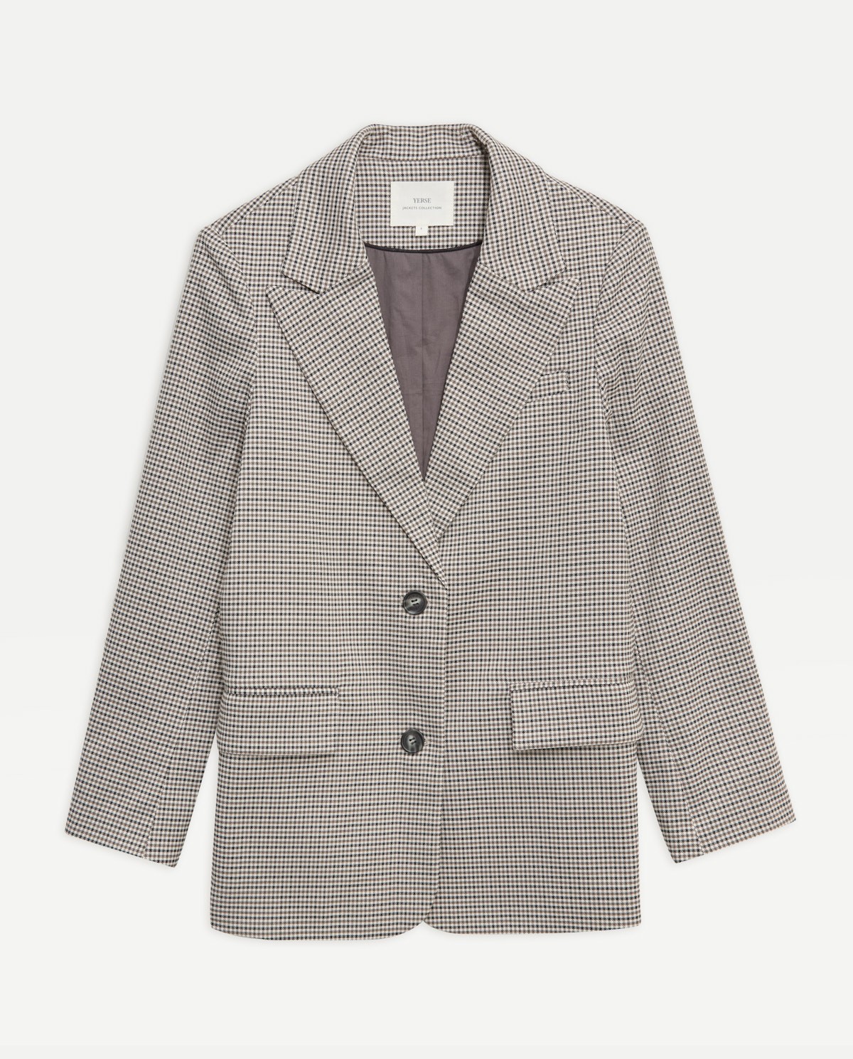 Veste À Carreaux Col À Revers écru 6