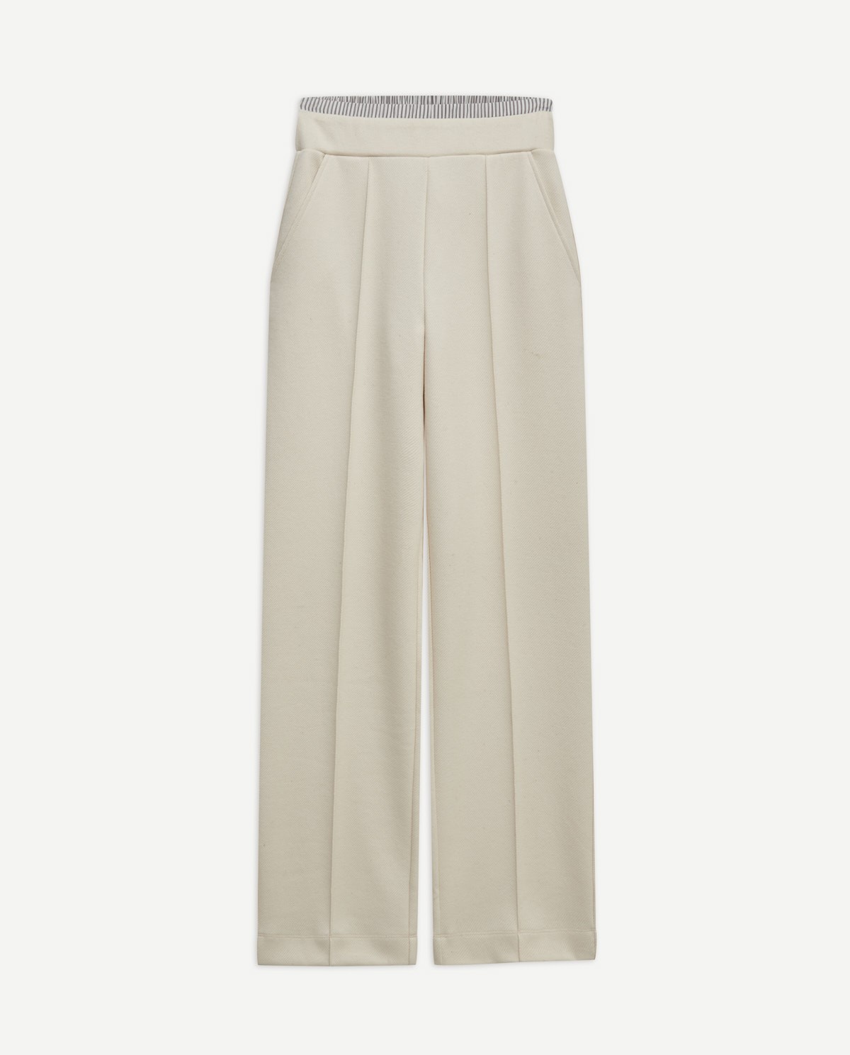 Pantalon fluide en maille écru 6