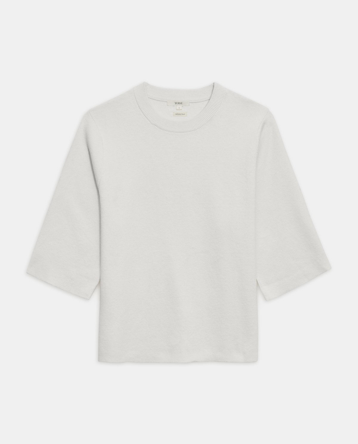 Jersey con cashmere manga 3/4 crudo