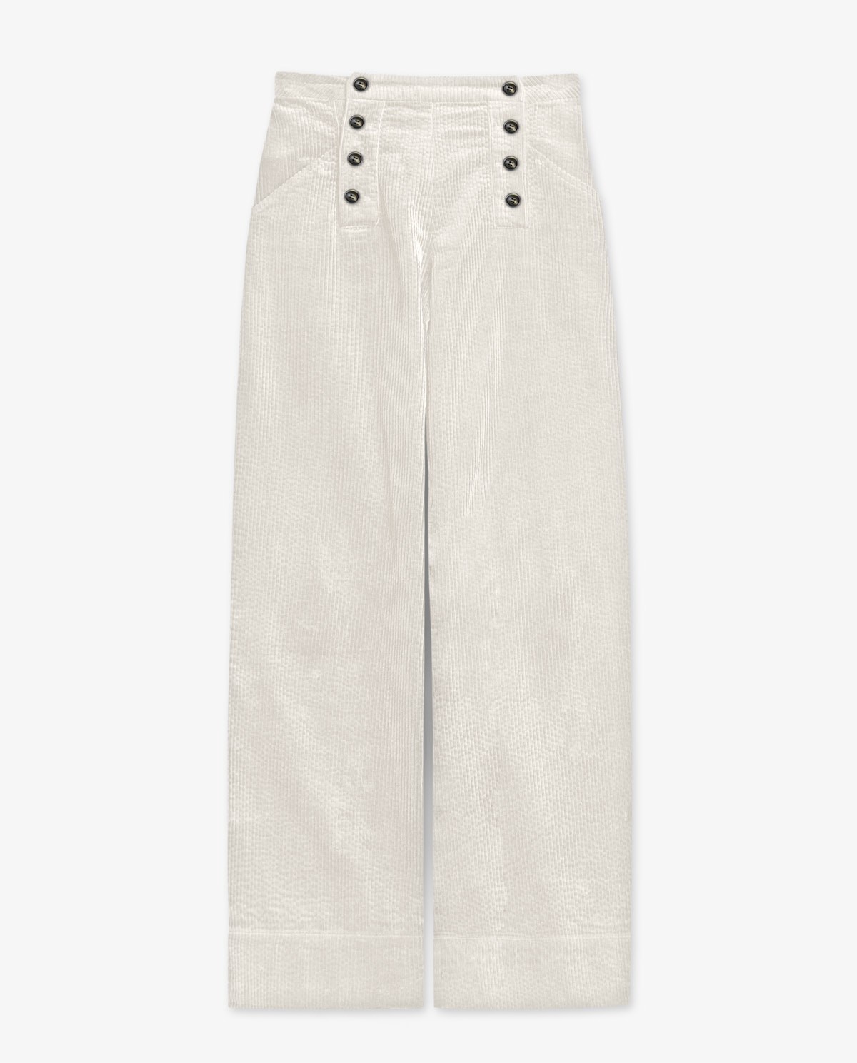 Wide leg corduroy trousers ecru