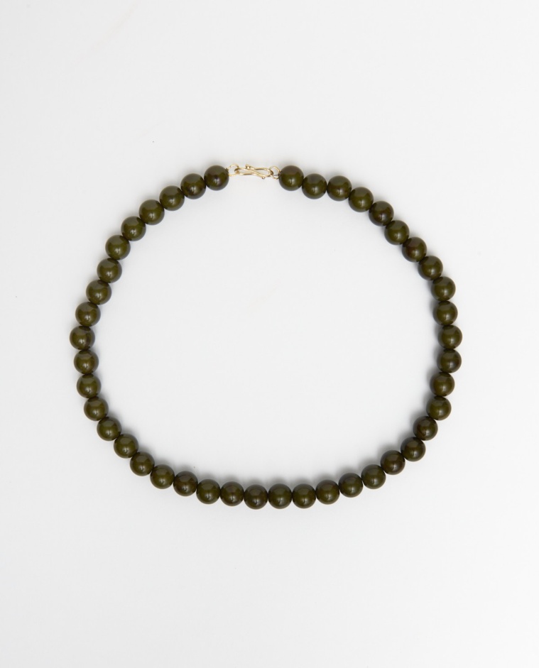 Collar bolas verde oscuro
