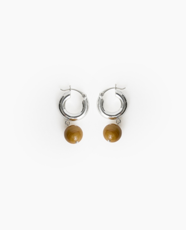 Brown ball earrings
