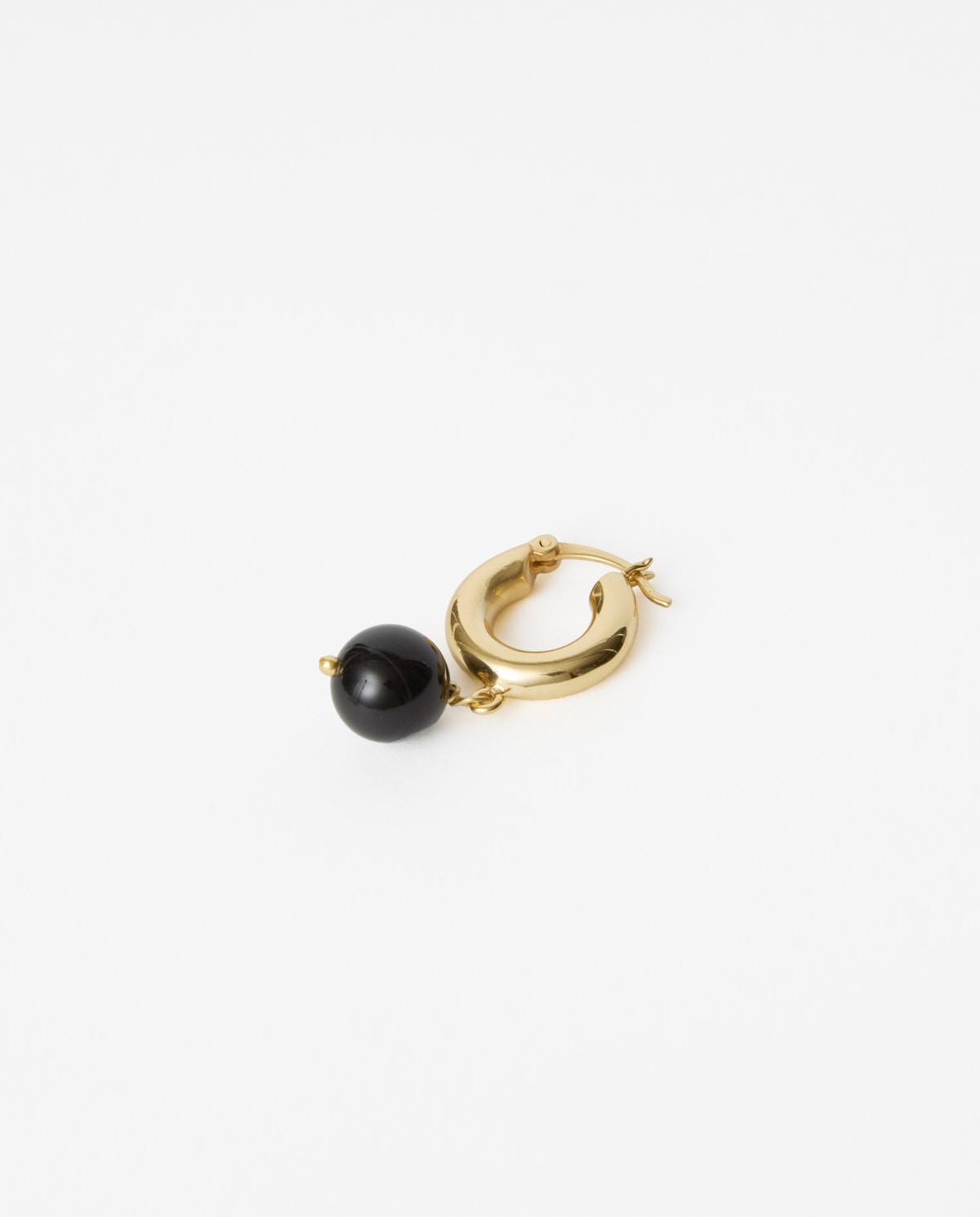 Pendientes aro bola negro
