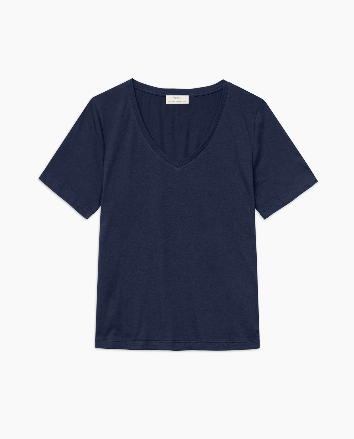 Camiseta básica cuello pico azul oscuro 5