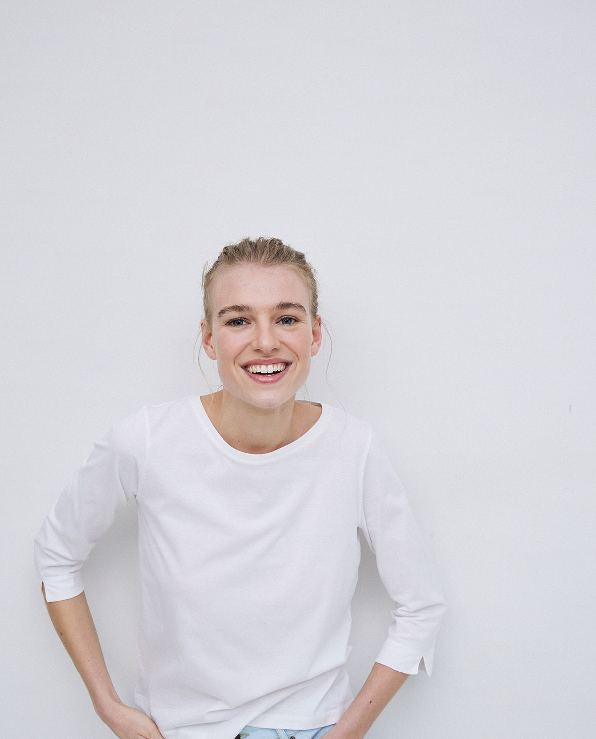 White basic 3/4 T-shirt 3