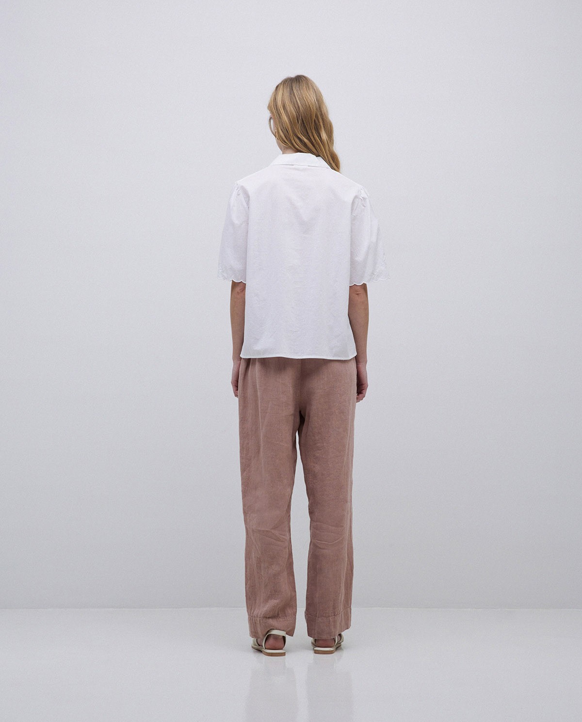 Camisa algodón bordados blanco 4