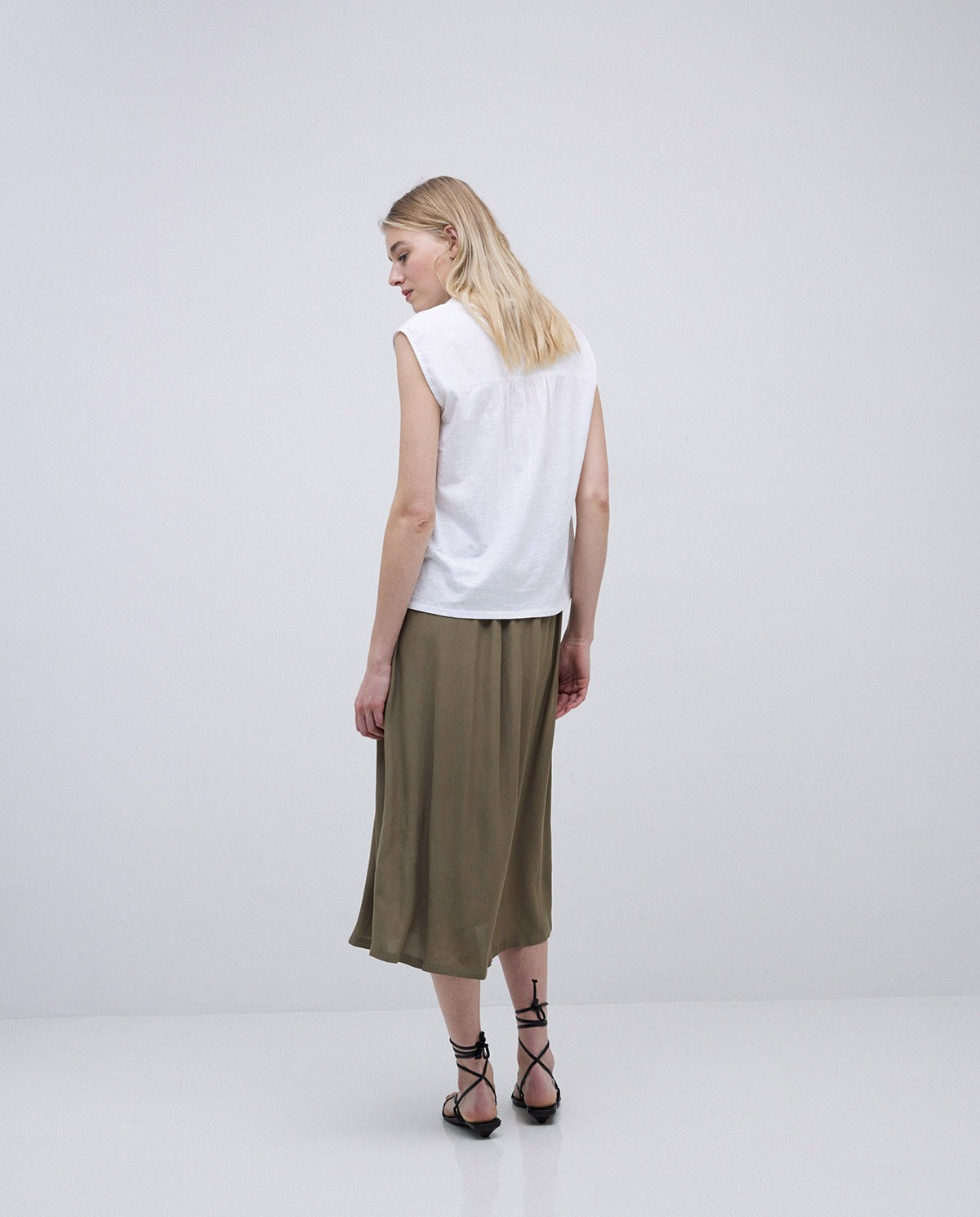 Camisa bimateria voile blanco 5