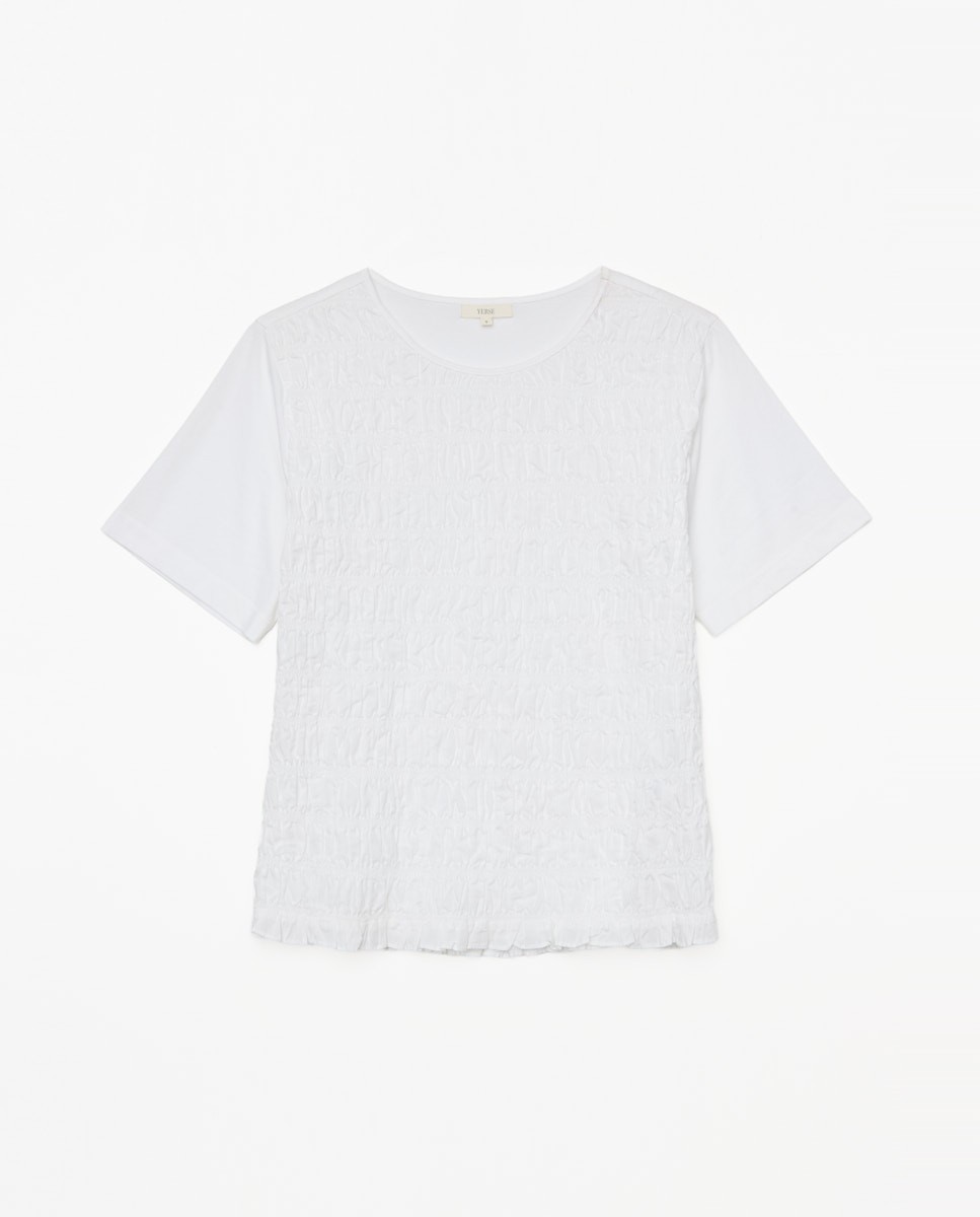 Camiseta detalle fruncidos blanco 6