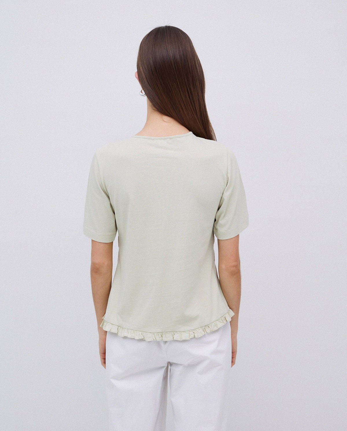 Camiseta detalle fruncidos verde aguamarina 3