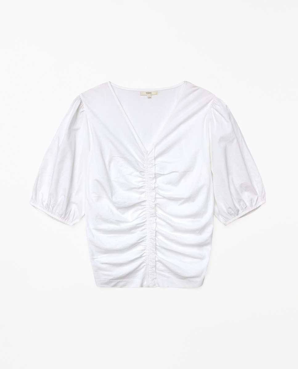 Camiseta detalle volante blanco 7