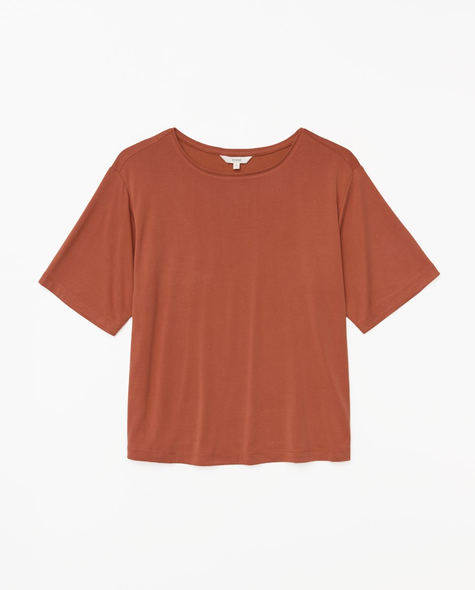 Camiseta holgada modal terracota 5