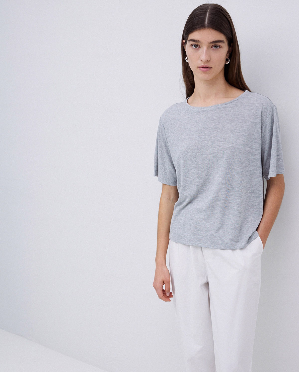 Camiseta holgada modal gris 3