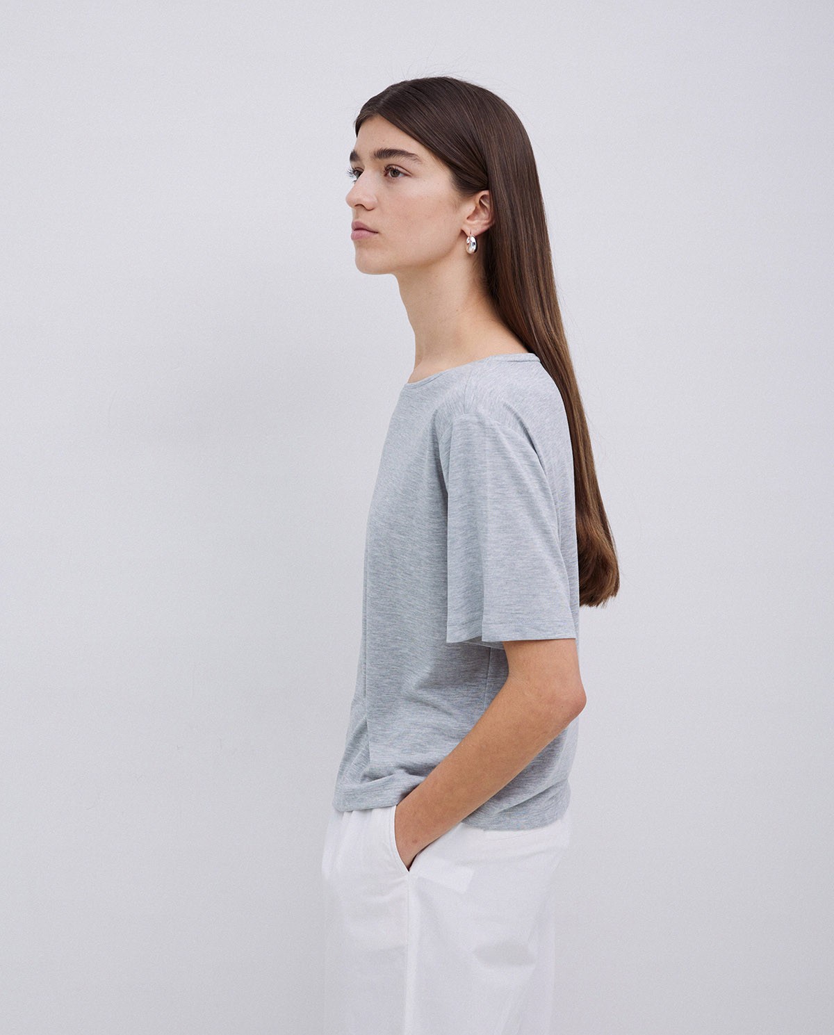 Camiseta holgada modal gris 2
