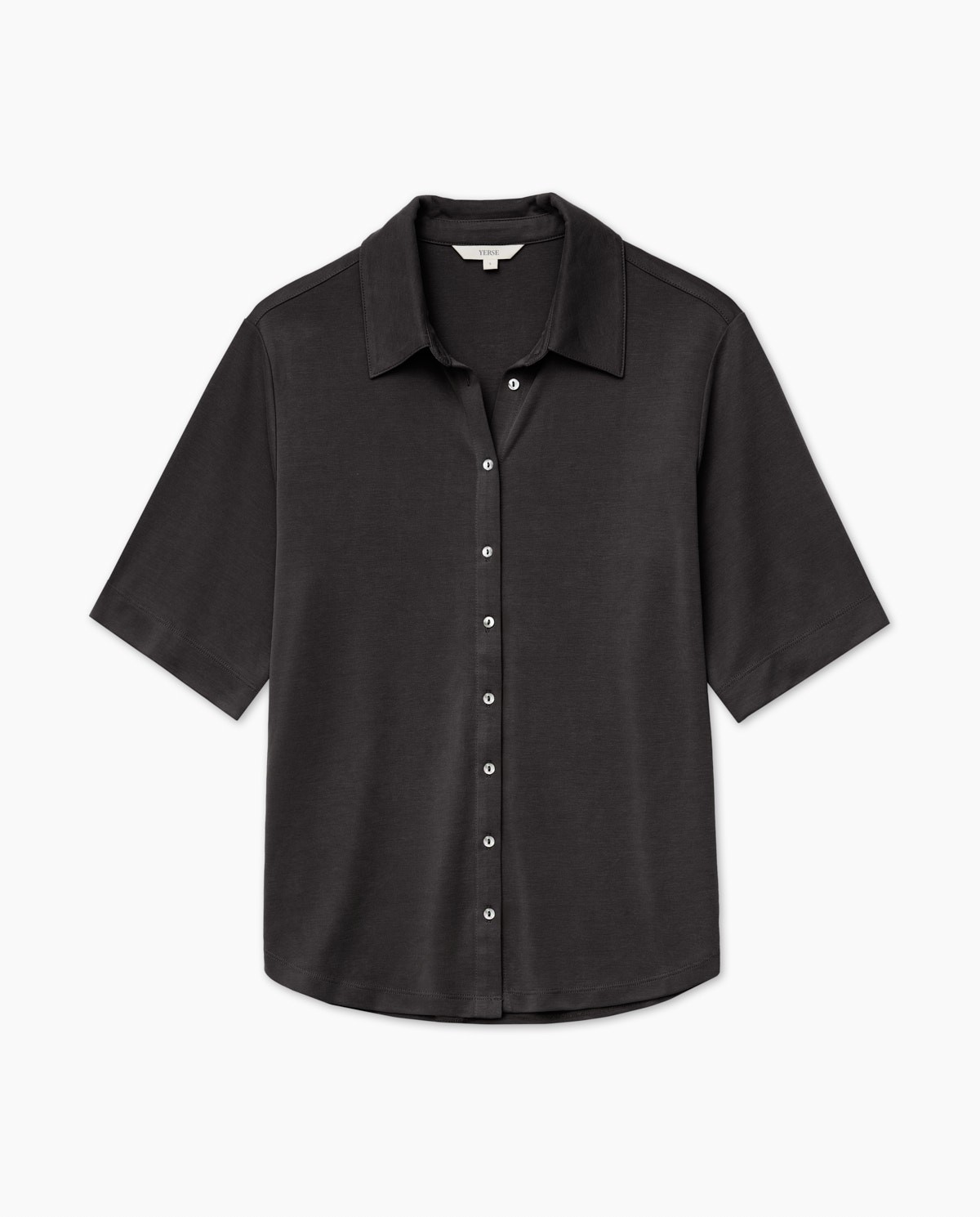Chemise fluide à manches courtes noire 5