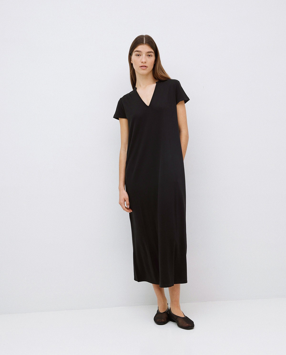 Vestido midi manga japonesa negro