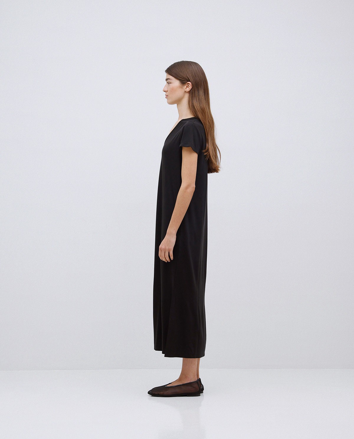 Vestido midi manga japonesa negro 3