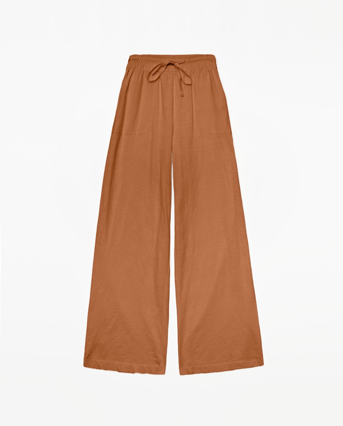 Pantalon en coton taille élastique terracotta 4