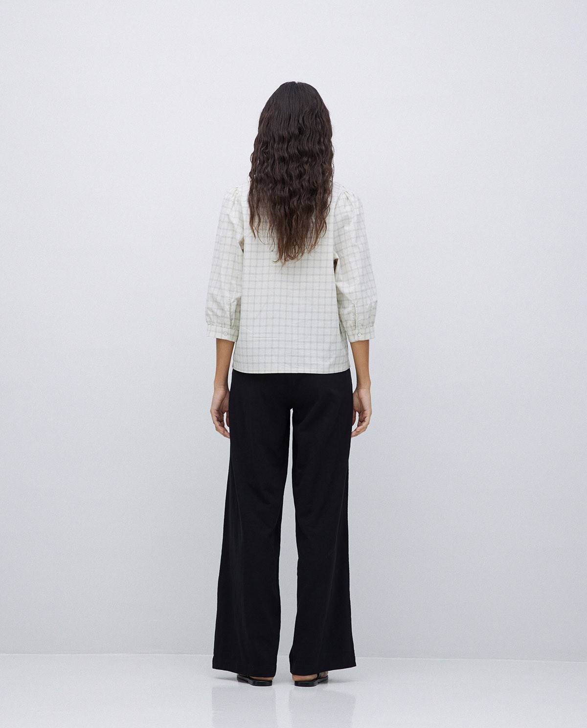 Pantalones algodón cintura elástica negro 4