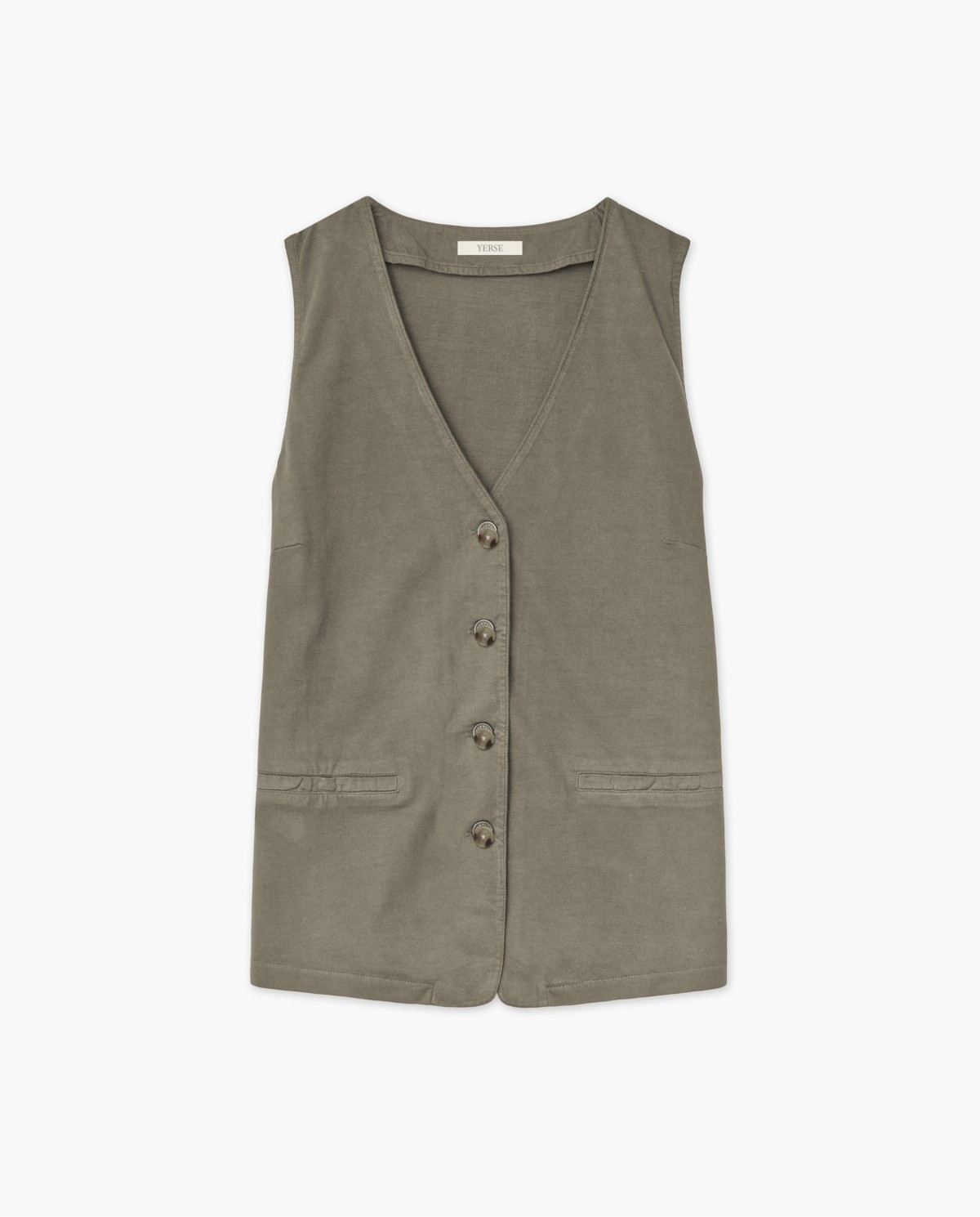 Gilet en coton maille kaki 7