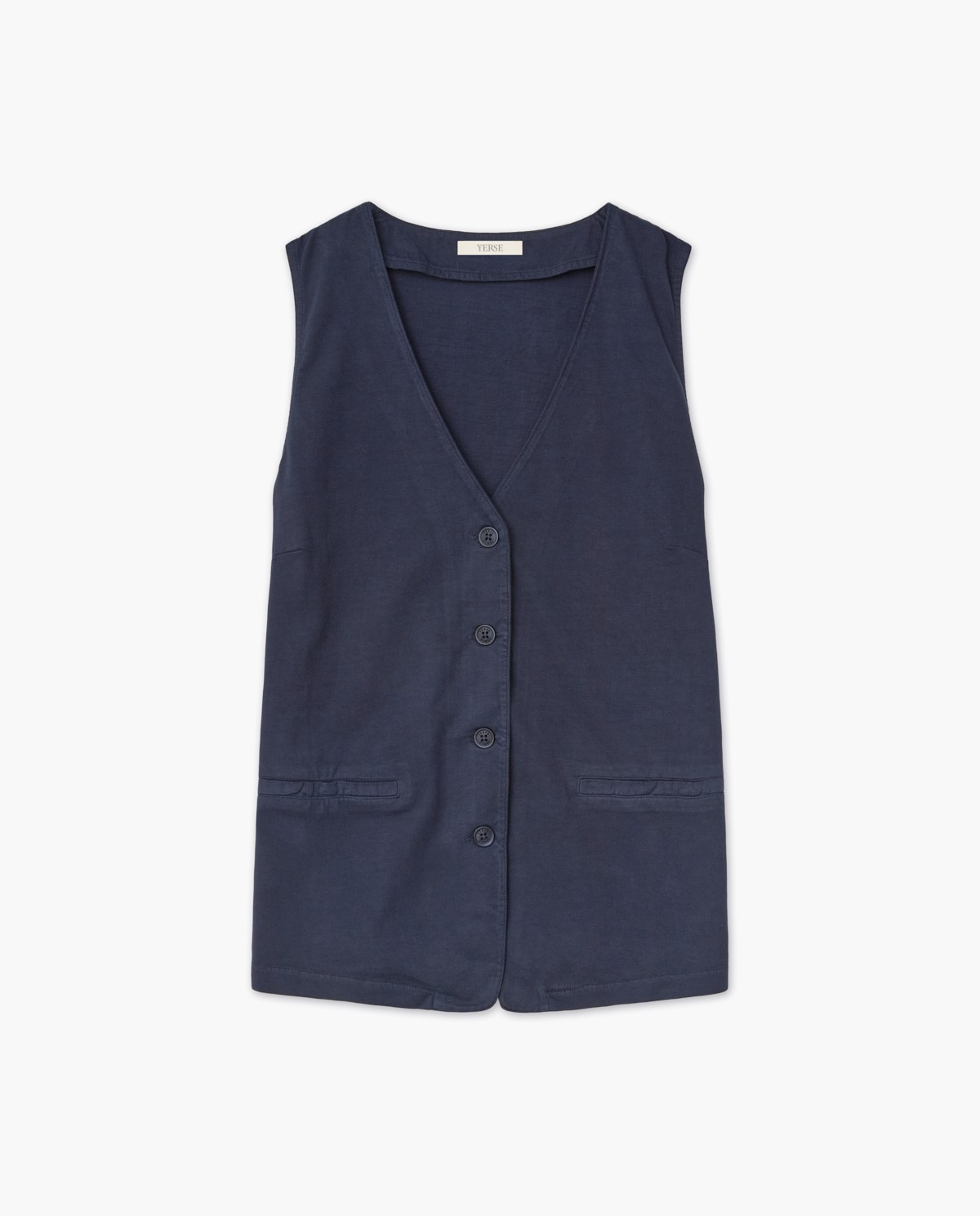 Gilet en coton maille bleu foncé 7