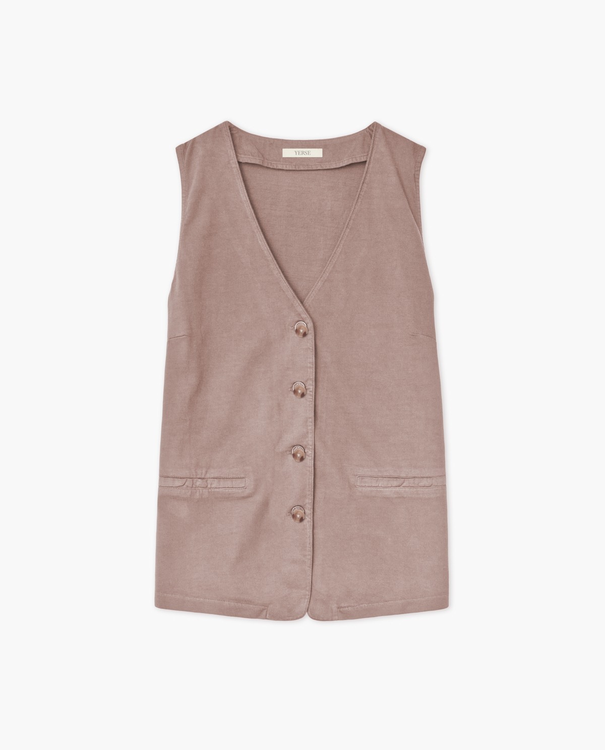 Gilet en coton maille rose antique 5