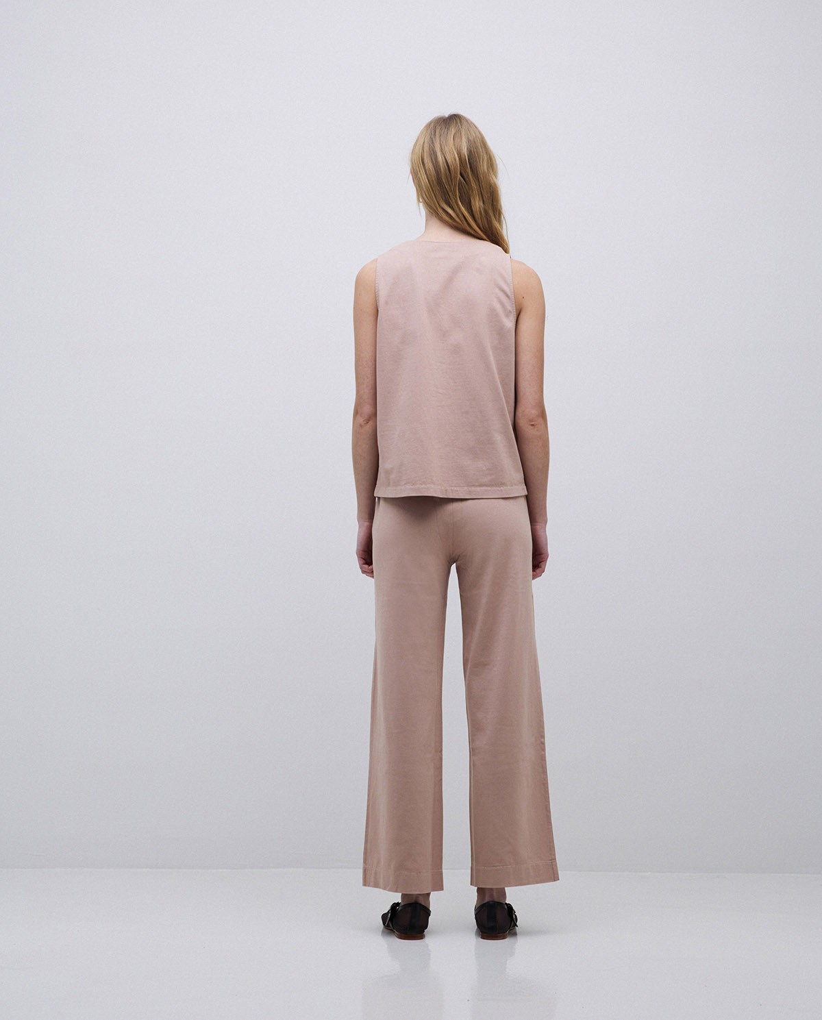 Gilet en coton maille rose antique 4