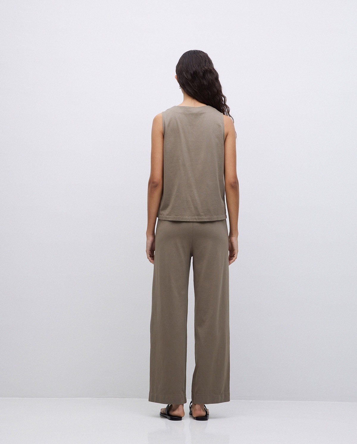 Pantalones de punto algodón caqui 6