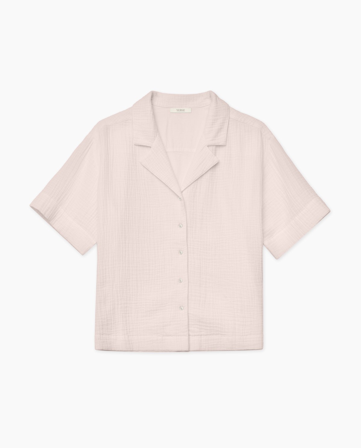 Camisa bimateria cuello solapa rosa pálido 6