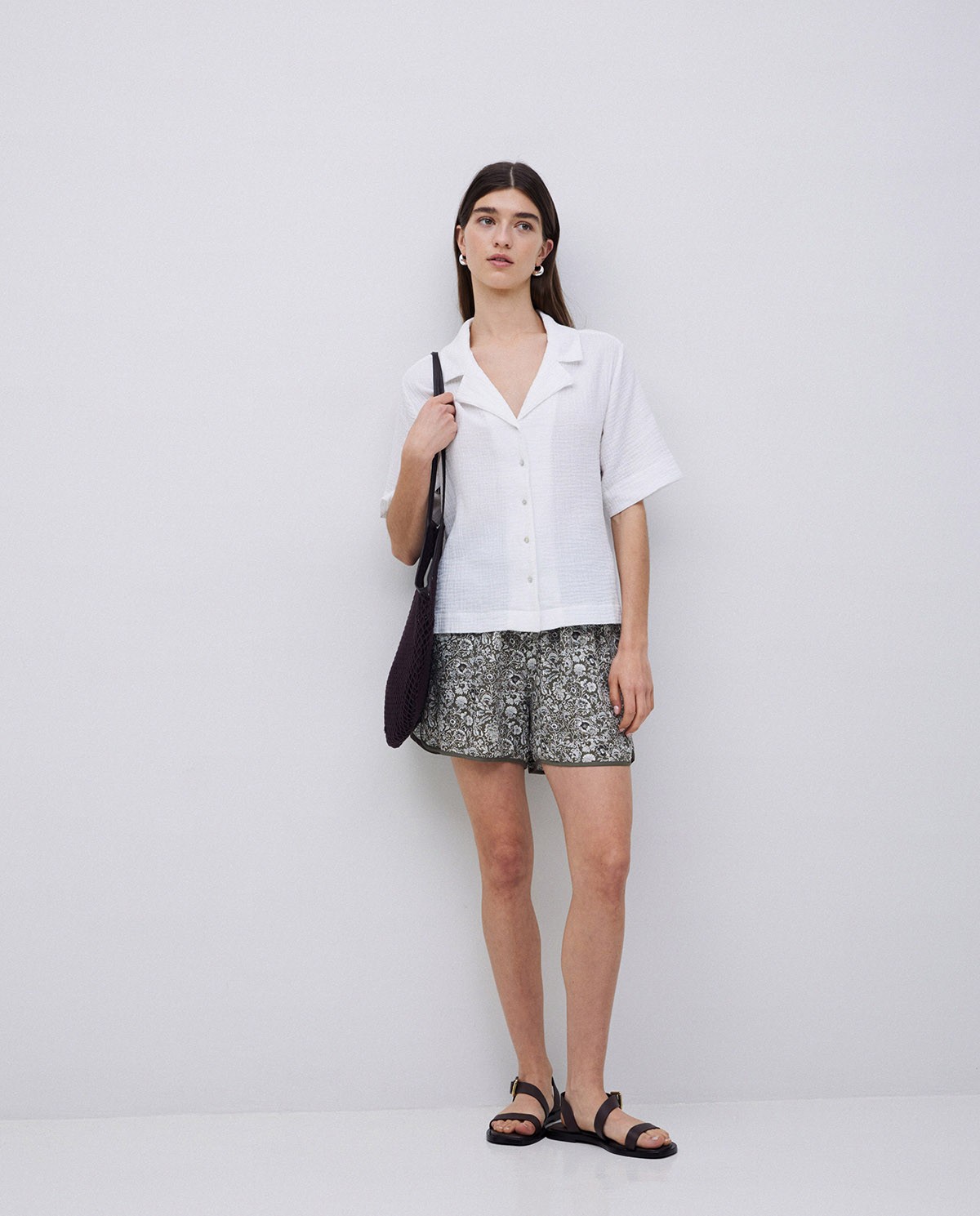 Chemise bi-matière avec col à revers blanc 4