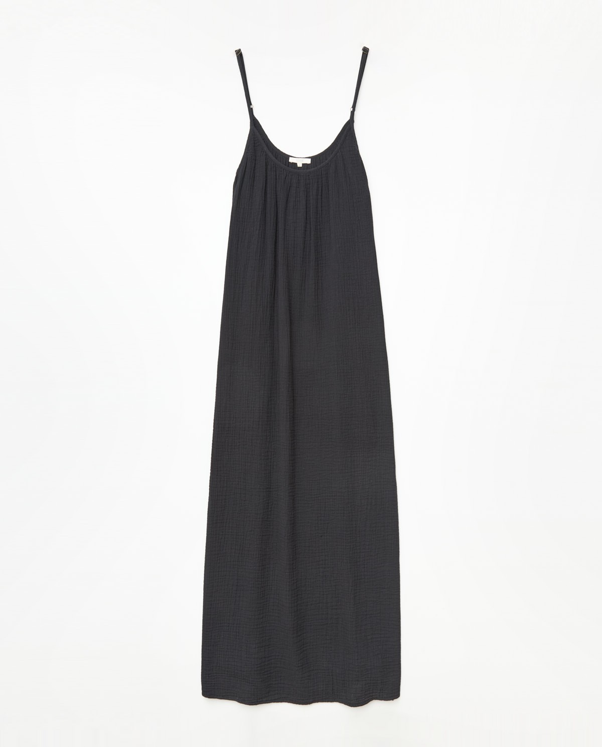 Vestido largo doble gasa negro 4