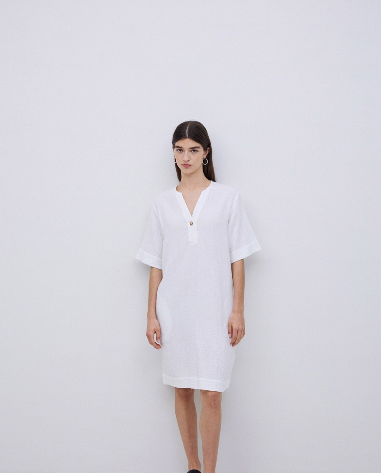 White double chiffon short dress