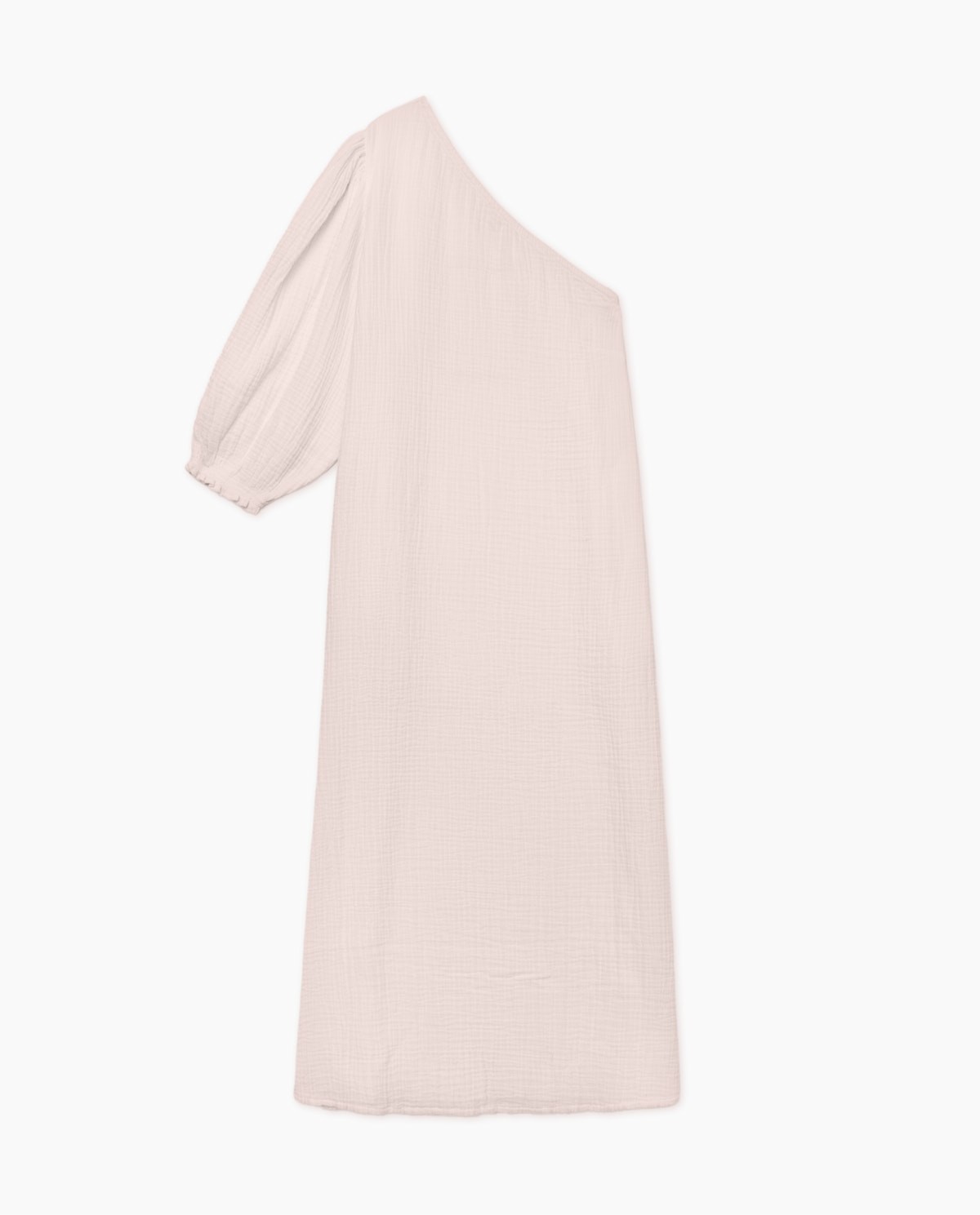 Vestido asimétrico doble gasa rosa pálido 5