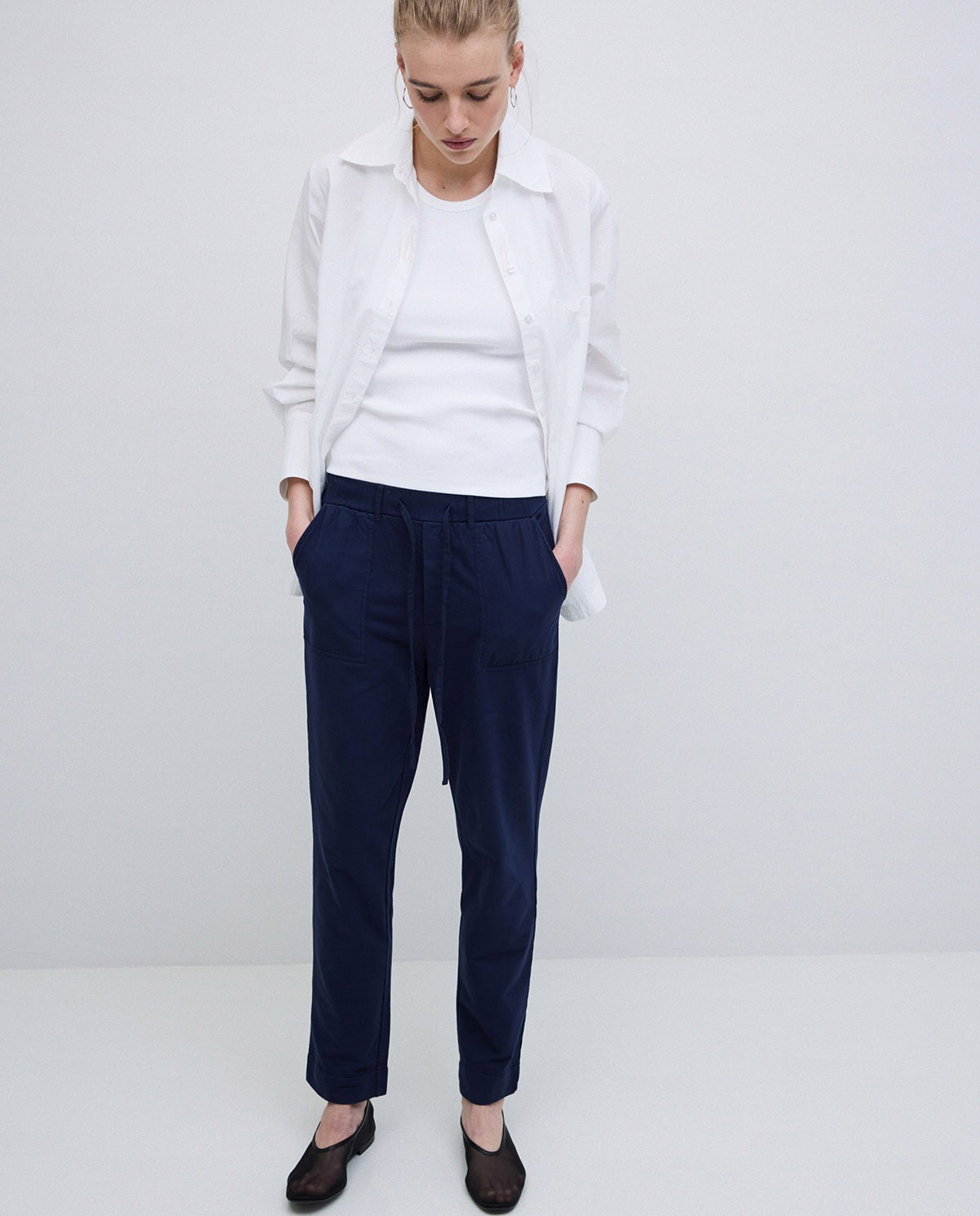 Pantalon de jogger en molleton bleu foncé