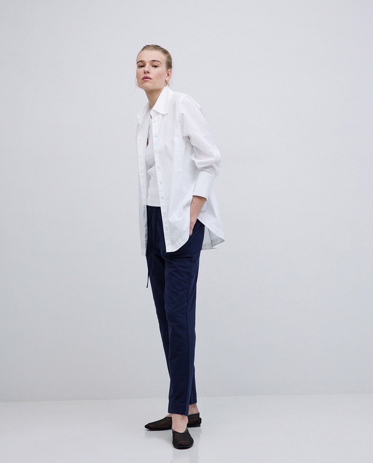 Pantalon de jogger en molleton bleu foncé