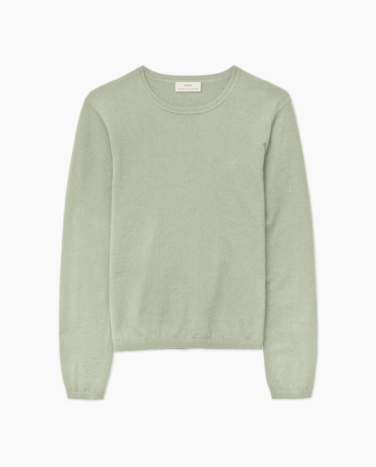 Jersey escote redondo algodón orgánico verde claro 5