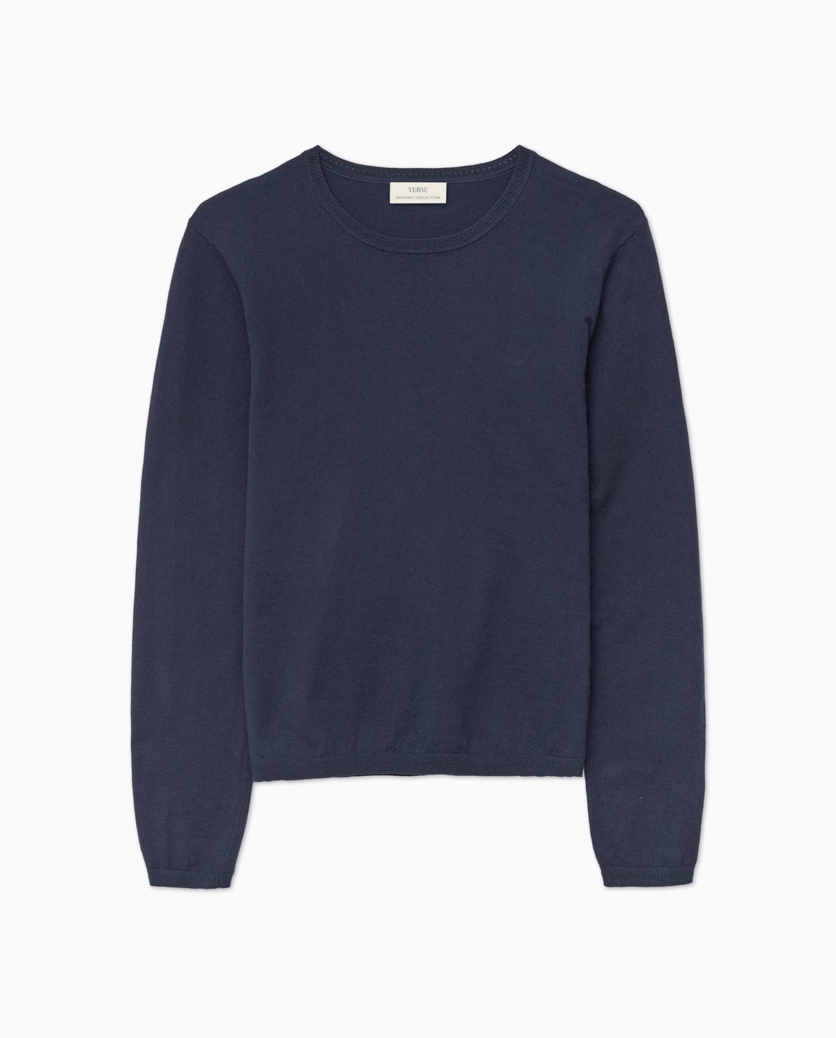 Jersey escote redondo algodón orgánico azul oscuro 6