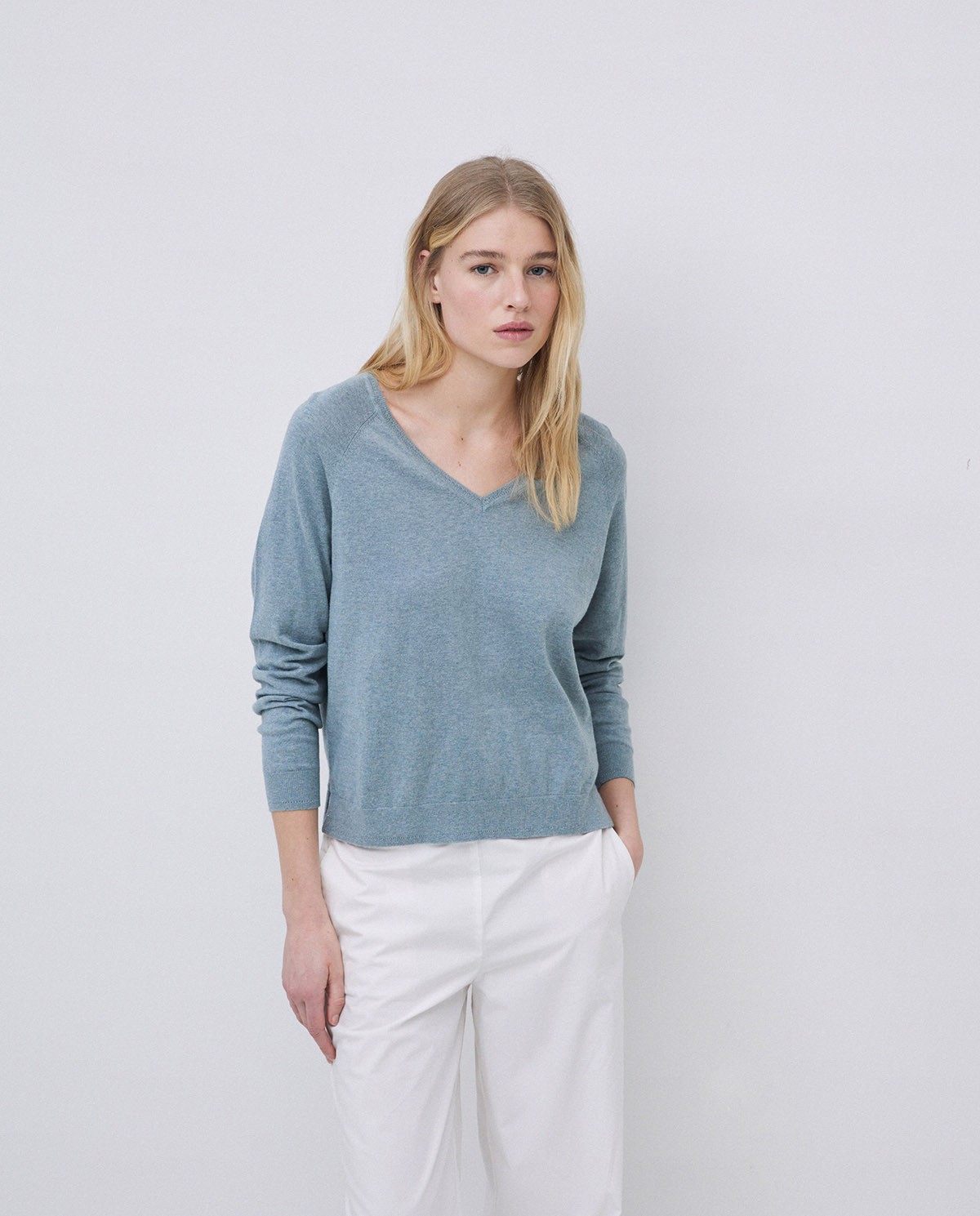 Jersey 100% algodón orgánico pico gris verdoso 1