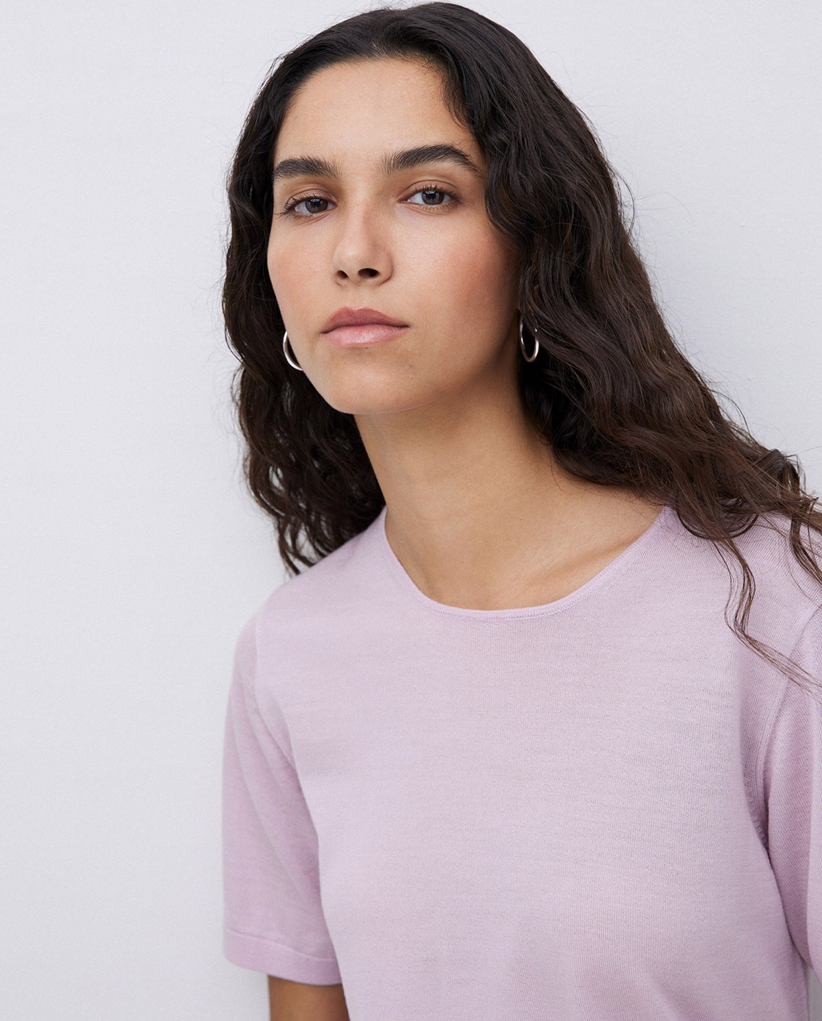 Jersey 100% lana de merino rosa pálido 2