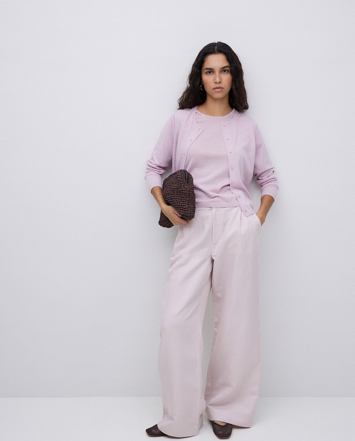 Jersey 100% lana de merino rosa pálido 7