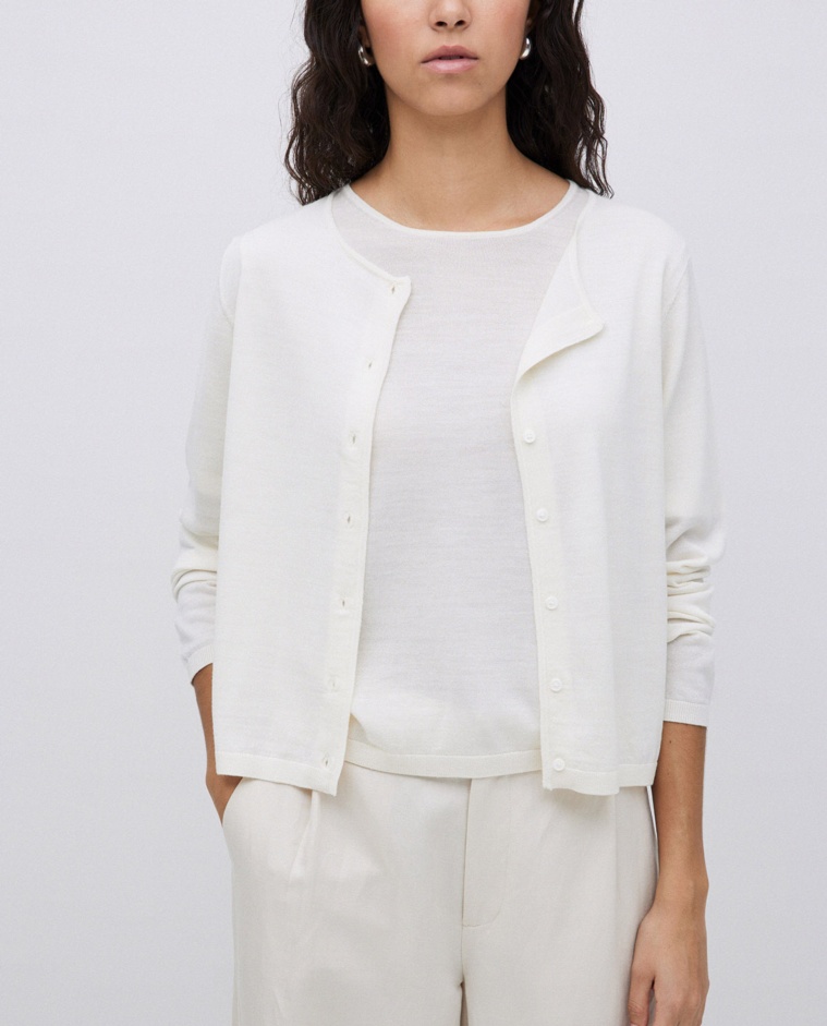Cardigan 100% laine mérinos brute - Cardigan tricoté 100% laine mérinos