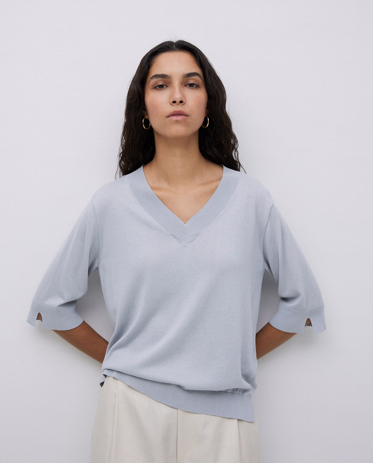 Jersey manga corta gris