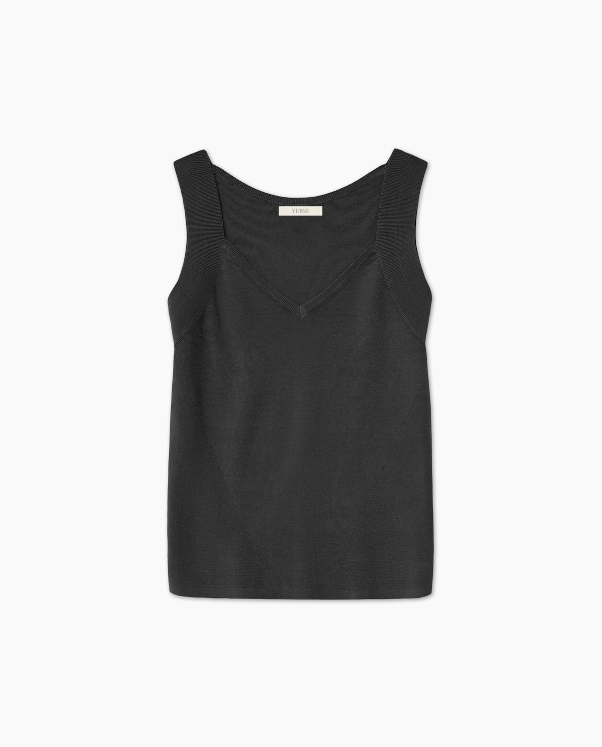 Top escote pico tirantes anchos negro 6