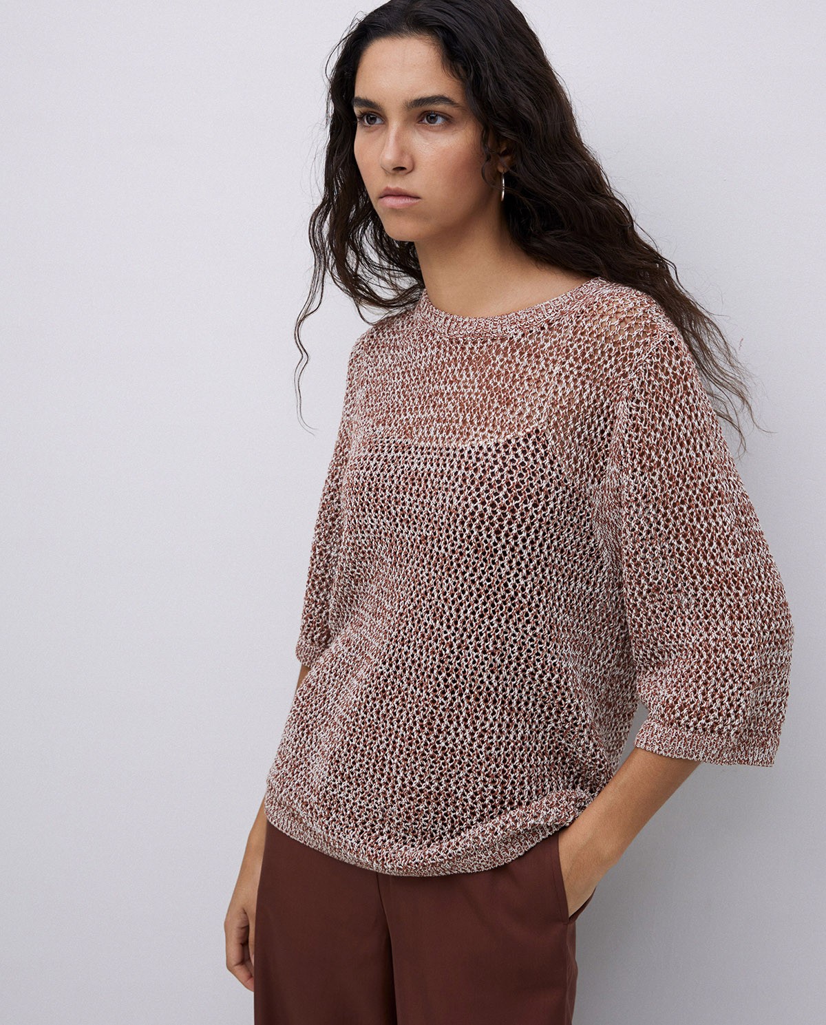 Jersey calado terracota 1