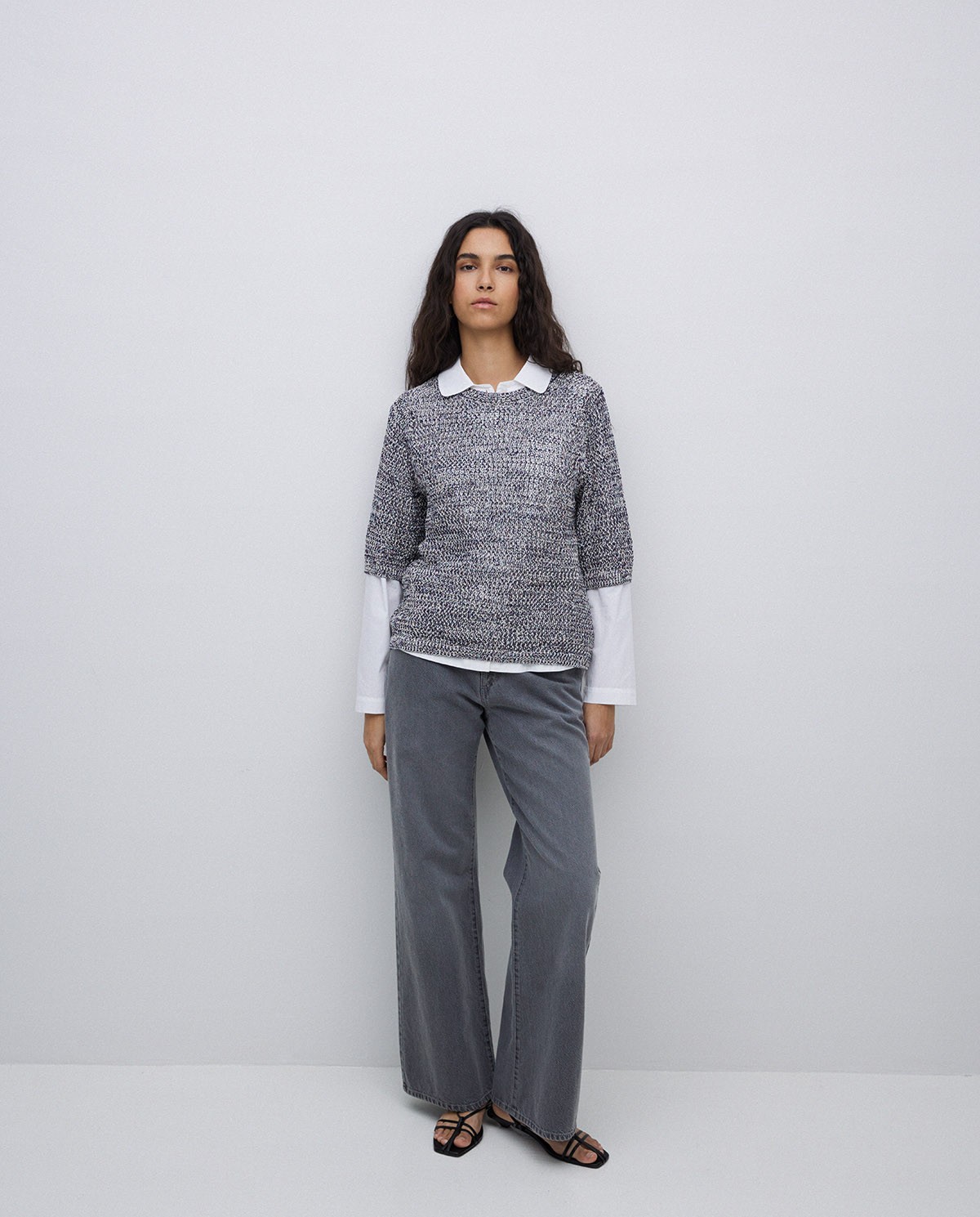 Pull bleu foncé ajouré 4