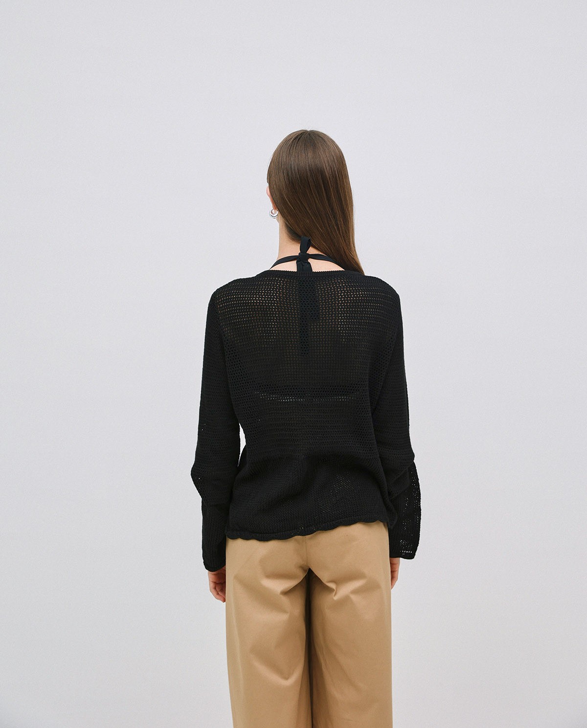 Jersey calado lazo negro