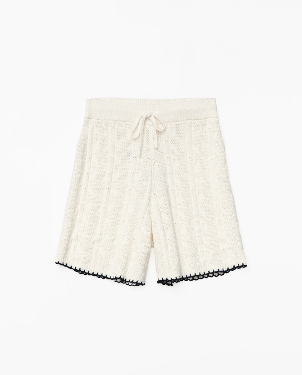 Short maille contrastée blanc cassé 6