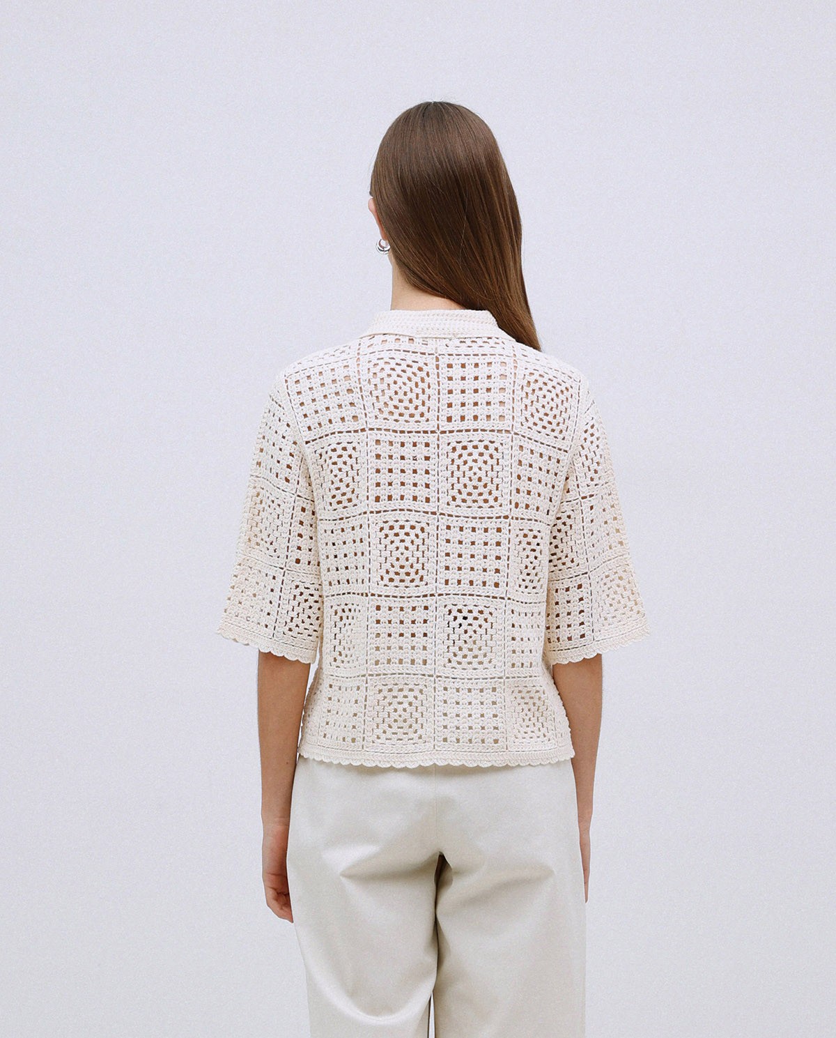 Cárdigan crochet crudo 4