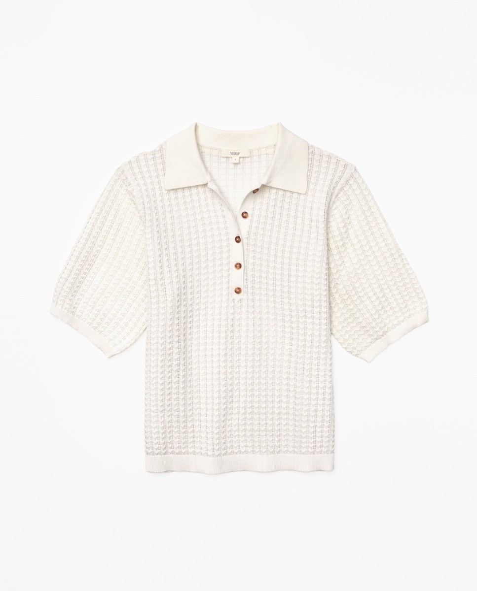 Jersey punto calado blanco 6